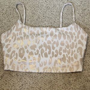 Gold Foil Leopard Sports Bra